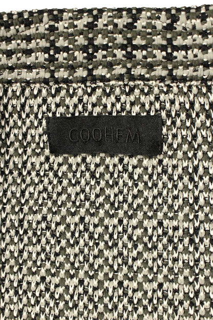 Coohem Knit Tweed Notched Lapel Jacket Black Gray Size L