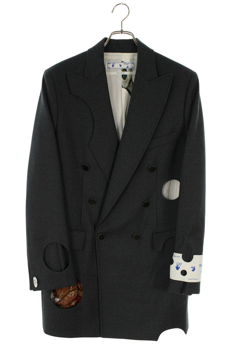OFF-WHITE Hole Design Wool Double Breasted Jacket Size S
