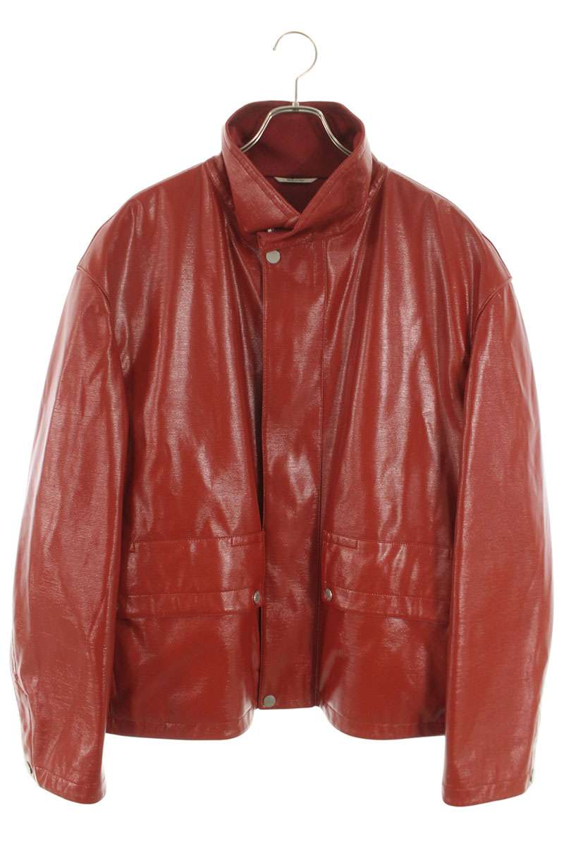 HERMES Red Zip-Up Straight Cut Jacket Size XXL