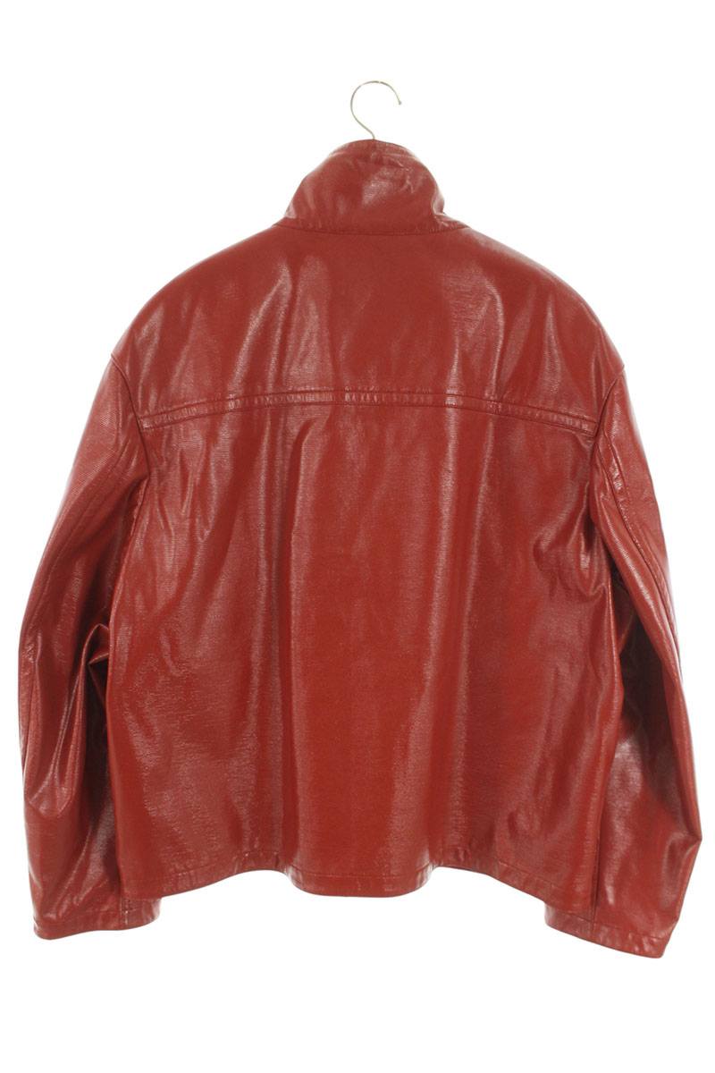 HERMES Red Zip-Up Straight Cut Jacket Size XXL