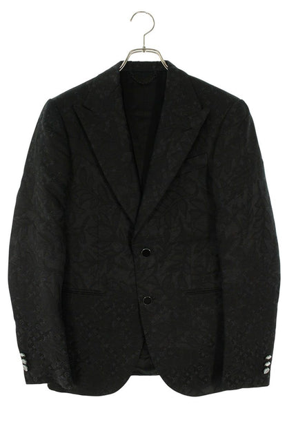 LOUISVUITTON 24SS Jacquard Monogram Leaf Jacket Black Size S