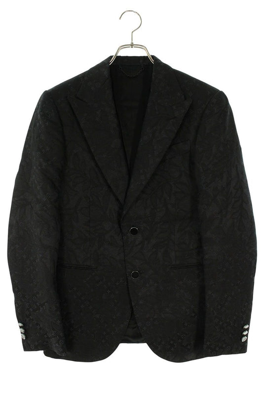 LOUISVUITTON 24SS Jacquard Monogram Leaf Jacket Black Size S