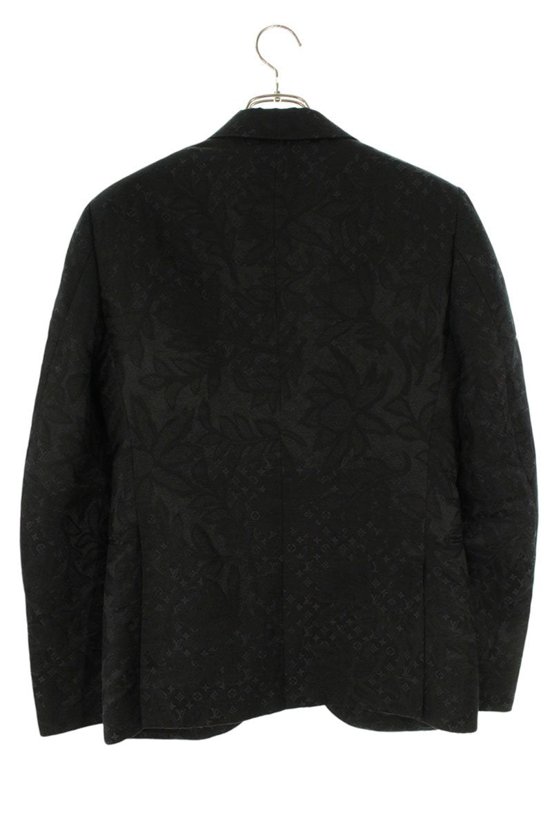 LOUISVUITTON 24SS Jacquard Monogram Leaf Jacket Black Size S