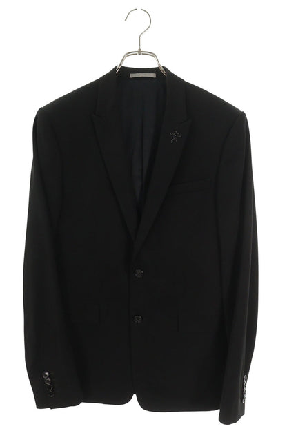 DIOR Black Wool Bee Embroidered Tailored Jacket Size XS