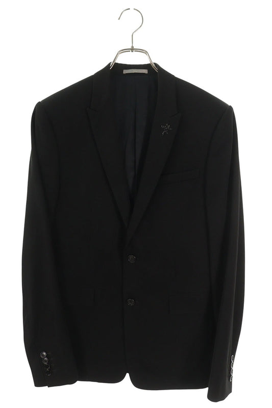 DIOR Black Wool Bee Embroidered Tailored Jacket Size XS
