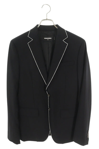 DSQUARED Black 2-Button Wool Blend Tailored Jacket Size S