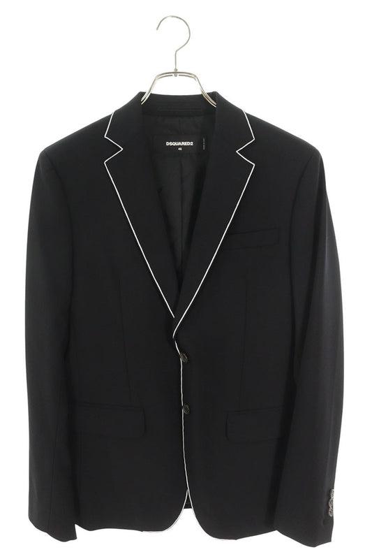 DSQUARED Black 2-Button Wool Blend Tailored Jacket Size S