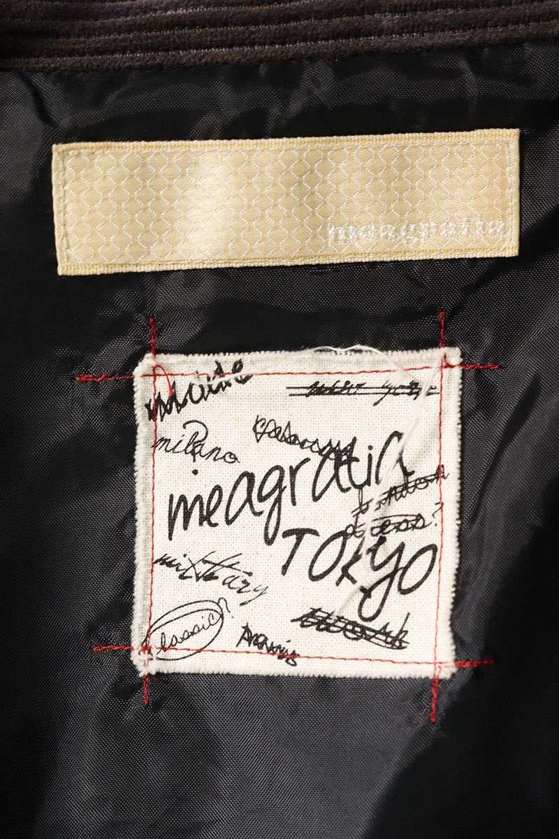 meagratia Dyed corduroy BL Tie Jacket Gray Size 2