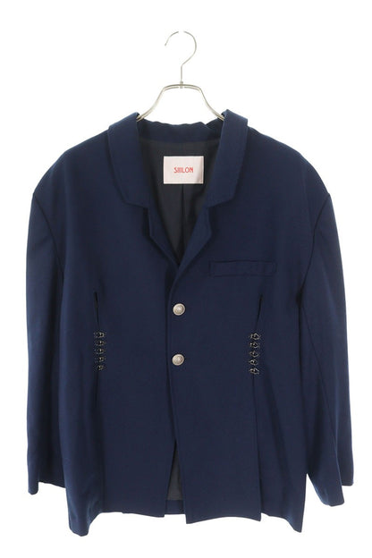 SIIILON Navy Wool Blend Slit Design Jacket Size XS