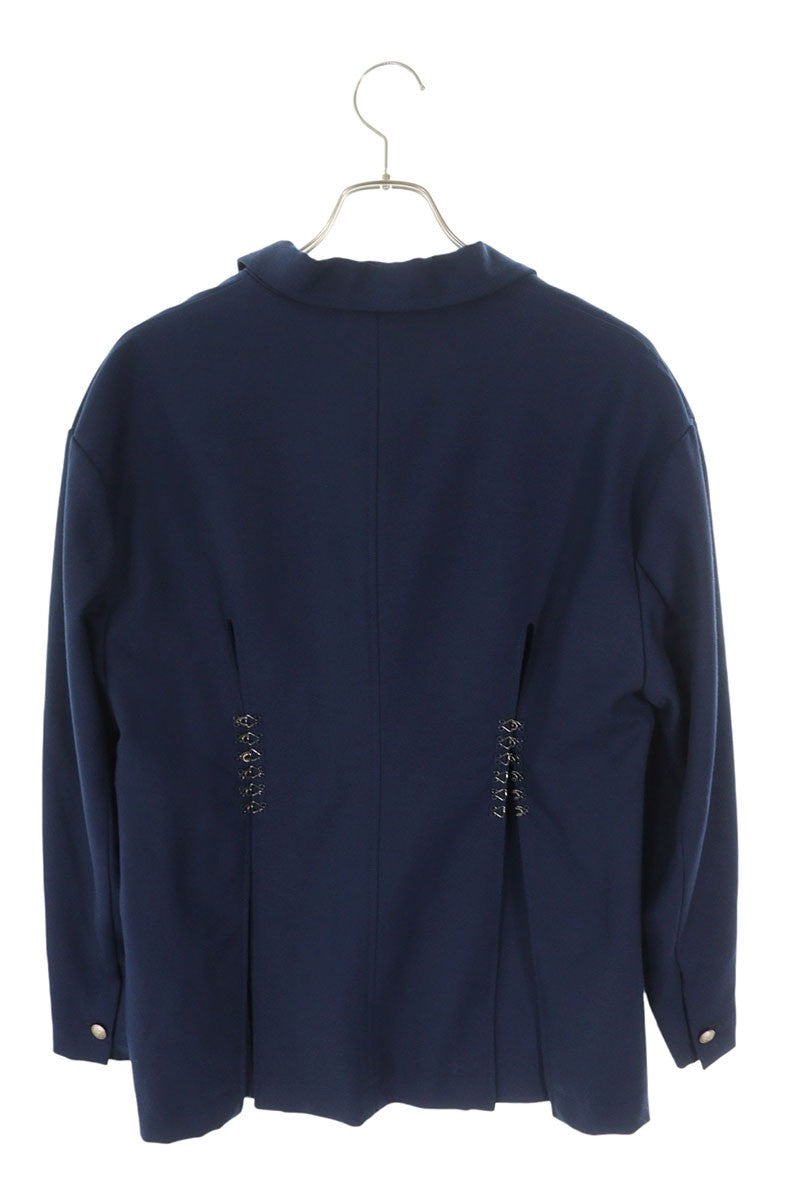 SIIILON Navy Wool Blend Slit Design Jacket Size XS