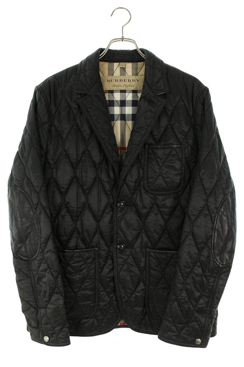 Burberry Leather Elbow Patch Jacket Black x Brown Size M
