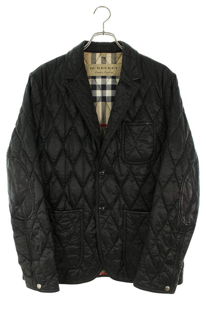 Burberry Leather Elbow Patch Jacket Black x Brown Size M