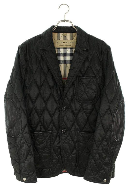 Burberry Leather Elbow Patch Jacket Black x Brown Size M
