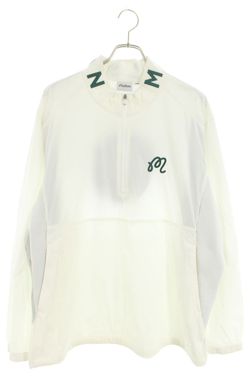 Malbon Golf White Half-Zip Nylon Track Jacket Size 3XL
