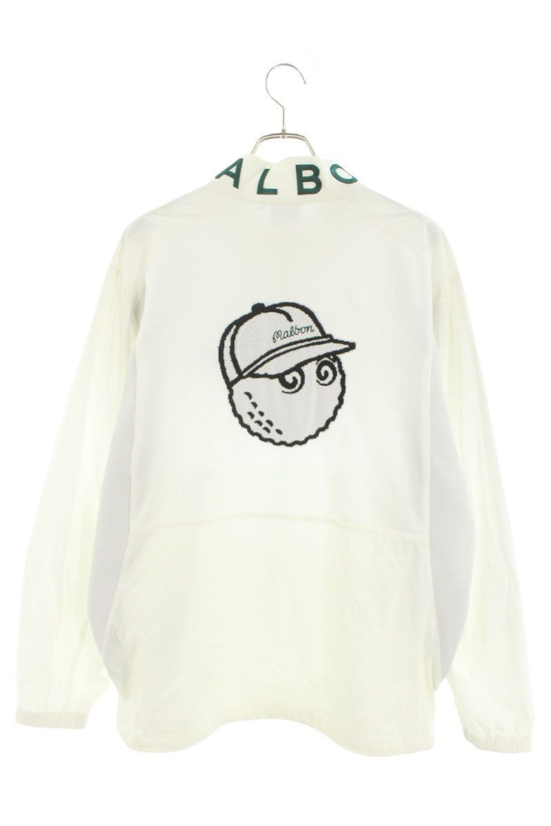 Malbon Golf White Half-Zip Nylon Track Jacket Size 3XL