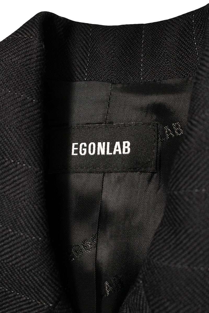 EGONLAB Black Wool Tailored Jacket Size S