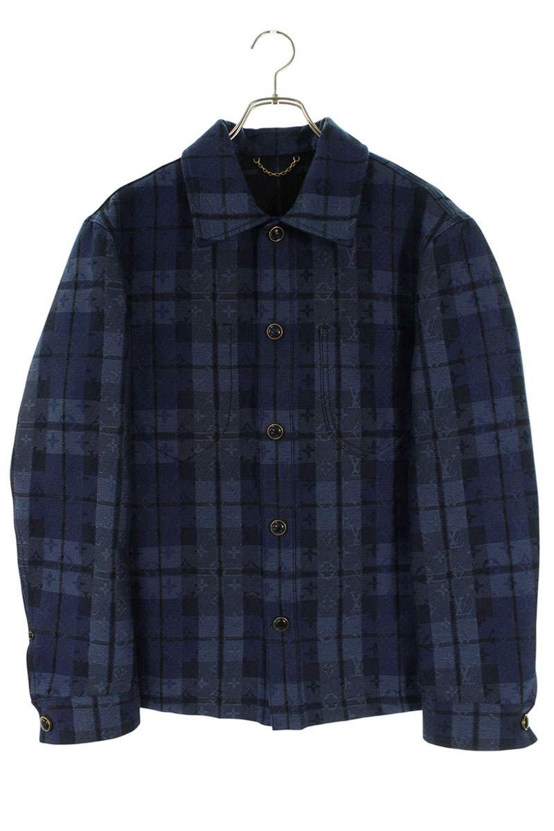 LOUISVUITTON Monogram Tartan Check Shirt Jacket Size XS