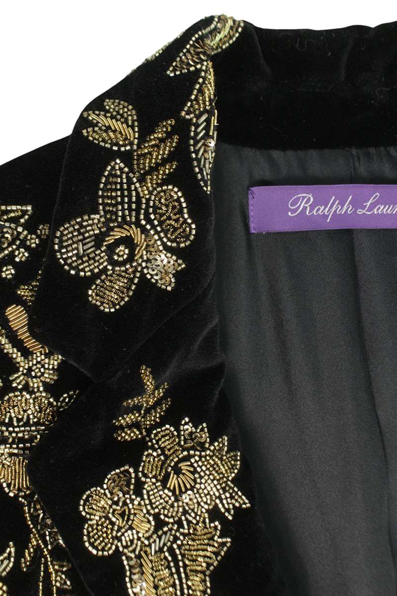 Ralph Lauren Multi Embroidered Velour Tailored Size XS
