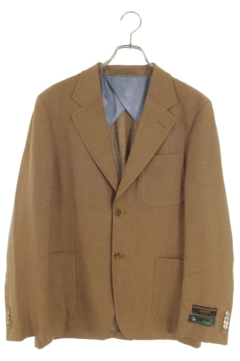 GUCCI Rayon Linen 2-Button Jacket Beige Size 46R