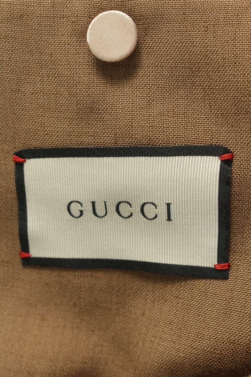 GUCCI Rayon Linen 2-Button Jacket Beige Size 46R