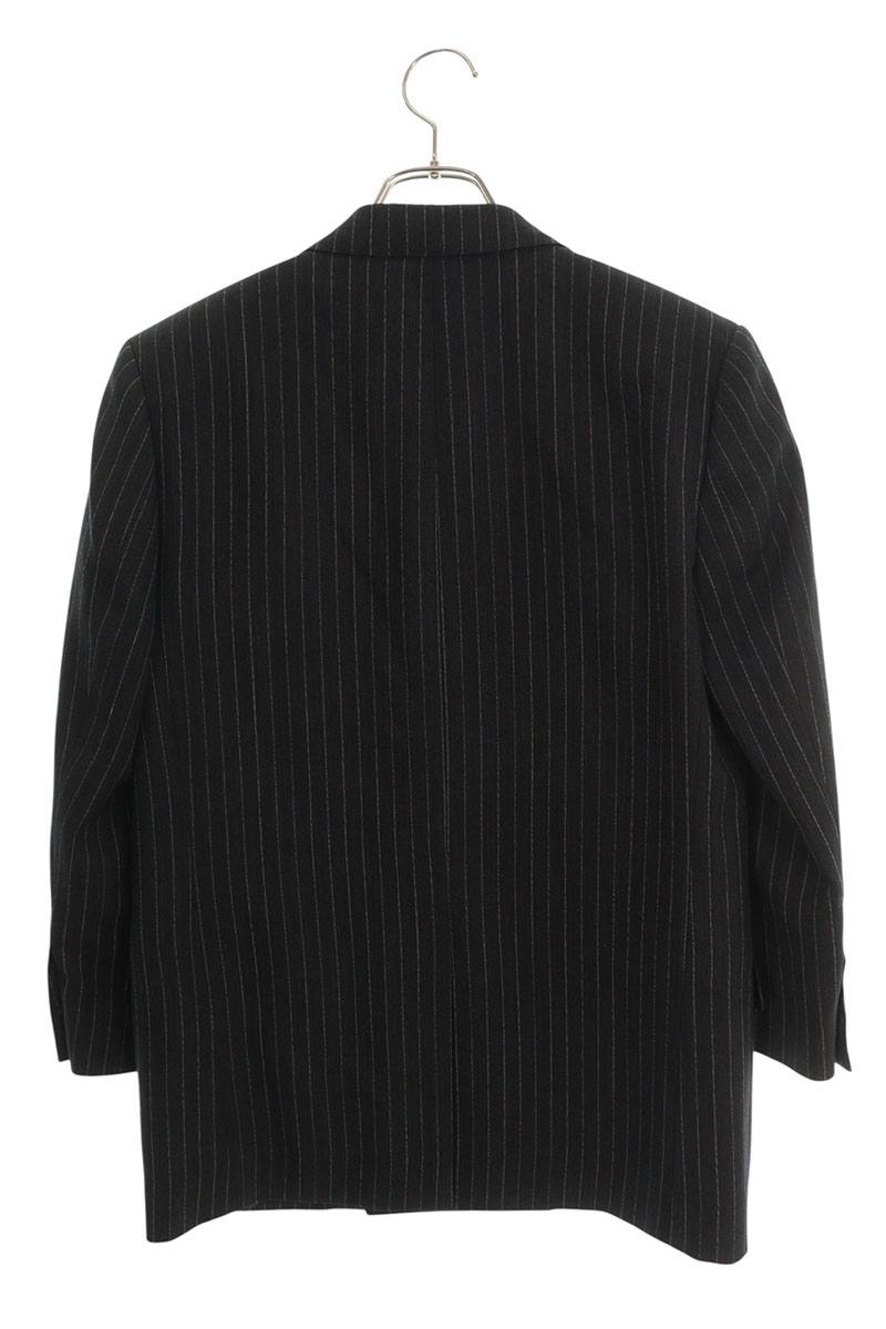 CELINE Wool Stripe Double-Breasted Jacket Gray Size XS