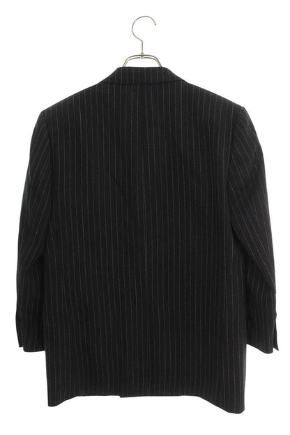 CELINE Wool Stripe Double-Breasted Jacket Gray Size XS