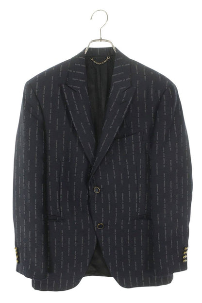 Louis Vuitton 19AW Striped Tailored Jacket Blue Size 50