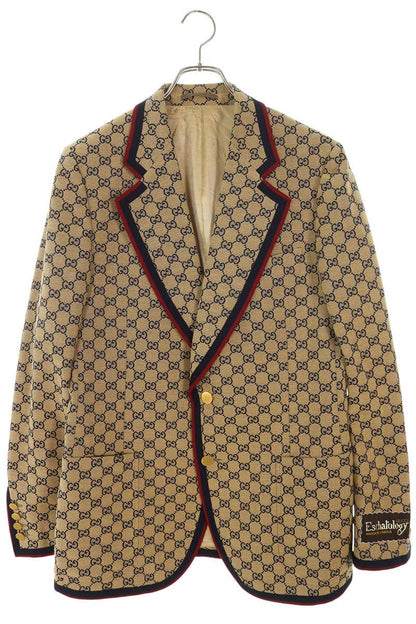 GUCCI GG Canvas Single-Breasted Jacket Beige Size L