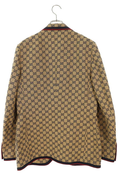 GUCCI GG Canvas Single-Breasted Jacket Beige Size L