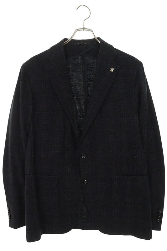 TAGLIATORE Wool Blend Check Tailored Jacket Black Size L