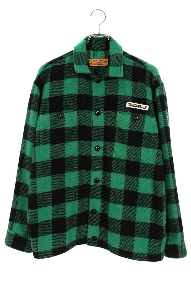 TENDERLOIN T-BUFFALO JKT Green/Black Check Wool Size L