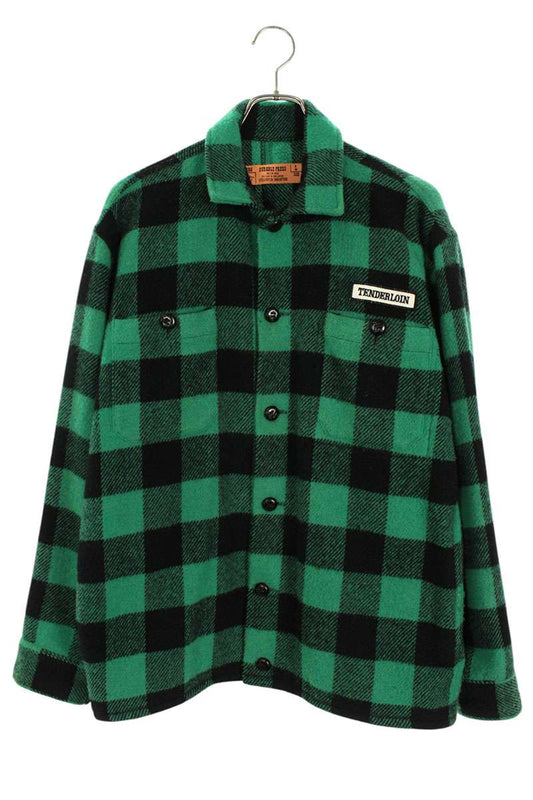 TENDERLOIN T-BUFFALO JKT Green/Black Check Wool Size L