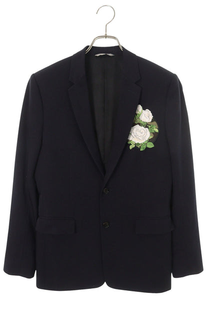 Dior HOMME SS16 Rose Embroidered Tailored Jacket Navy Size S