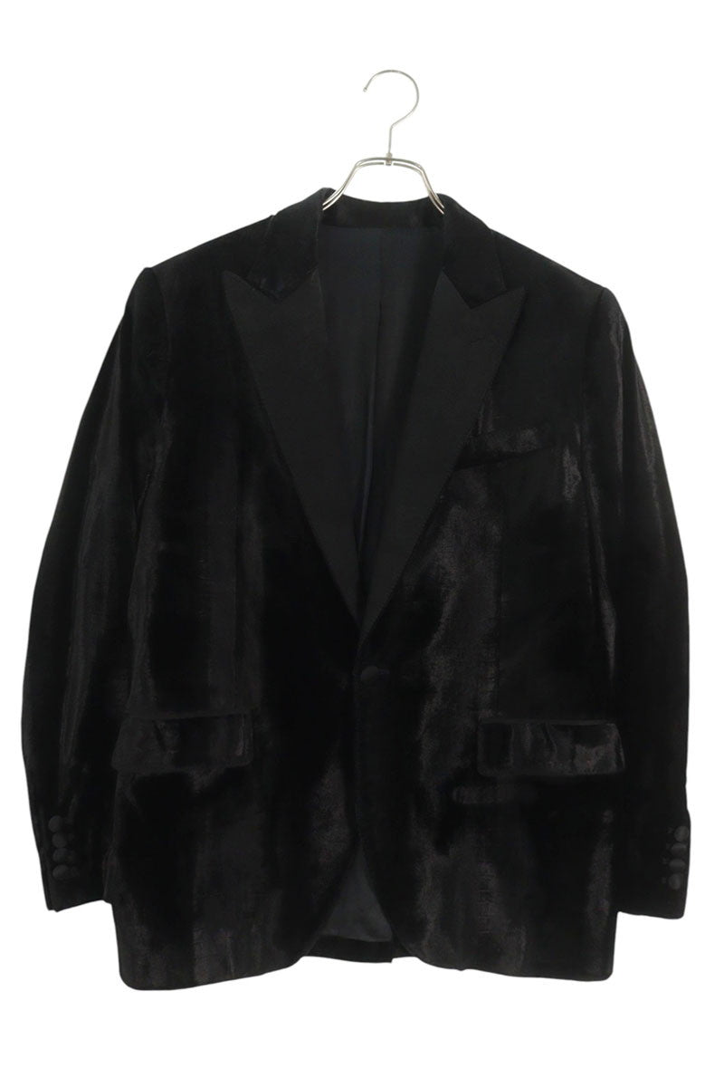 CELINE Croco Velvet Smoking Jacket Black Size XS