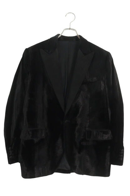 CELINE Croco Velvet Smoking Jacket Black Size XS