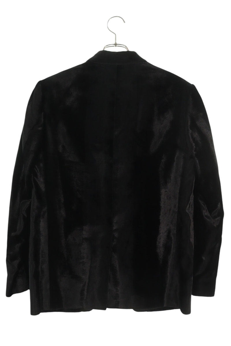 CELINE Croco Velvet Smoking Jacket Black Size XS