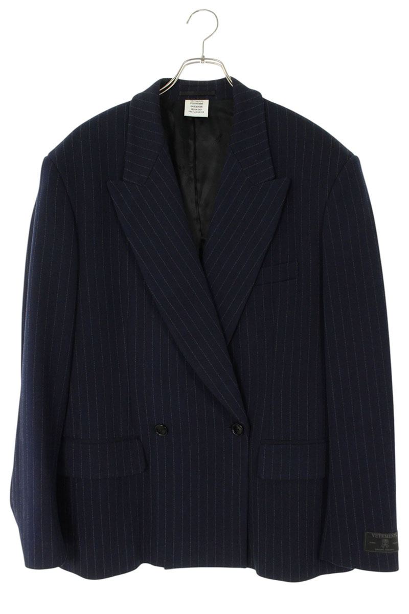 VETEMENTS 20AW DB Jersey Tailored Jacket Navy Size XS