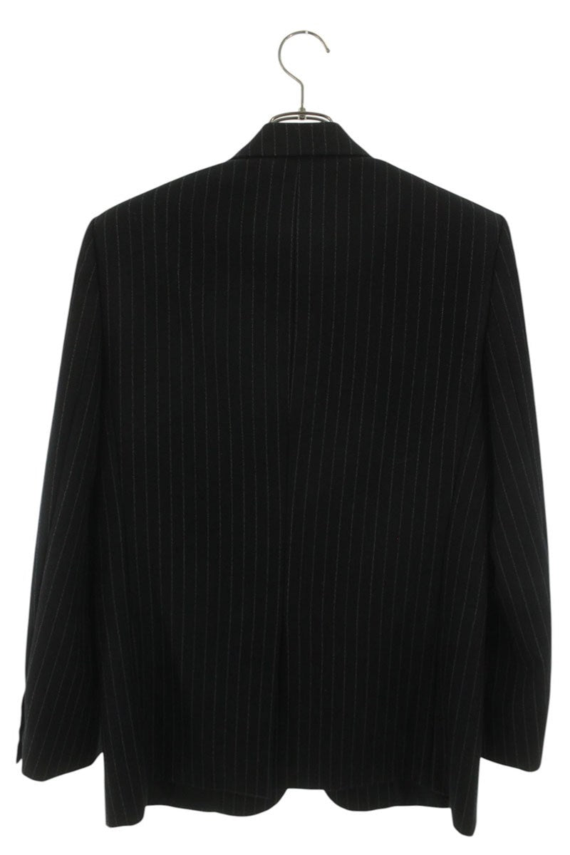 Saint Laurent Paris Wool Striped Tailored Jacket Black Size S