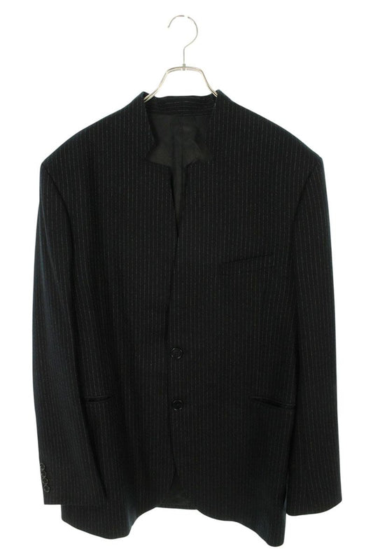 CELINE FW23 Stripe Boxy Wool Jacket Black Size XL
