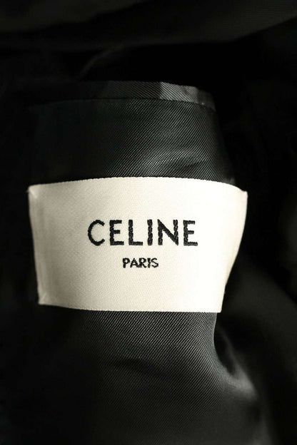 CELINE FW23 Stripe Boxy Wool Jacket Black Size XL