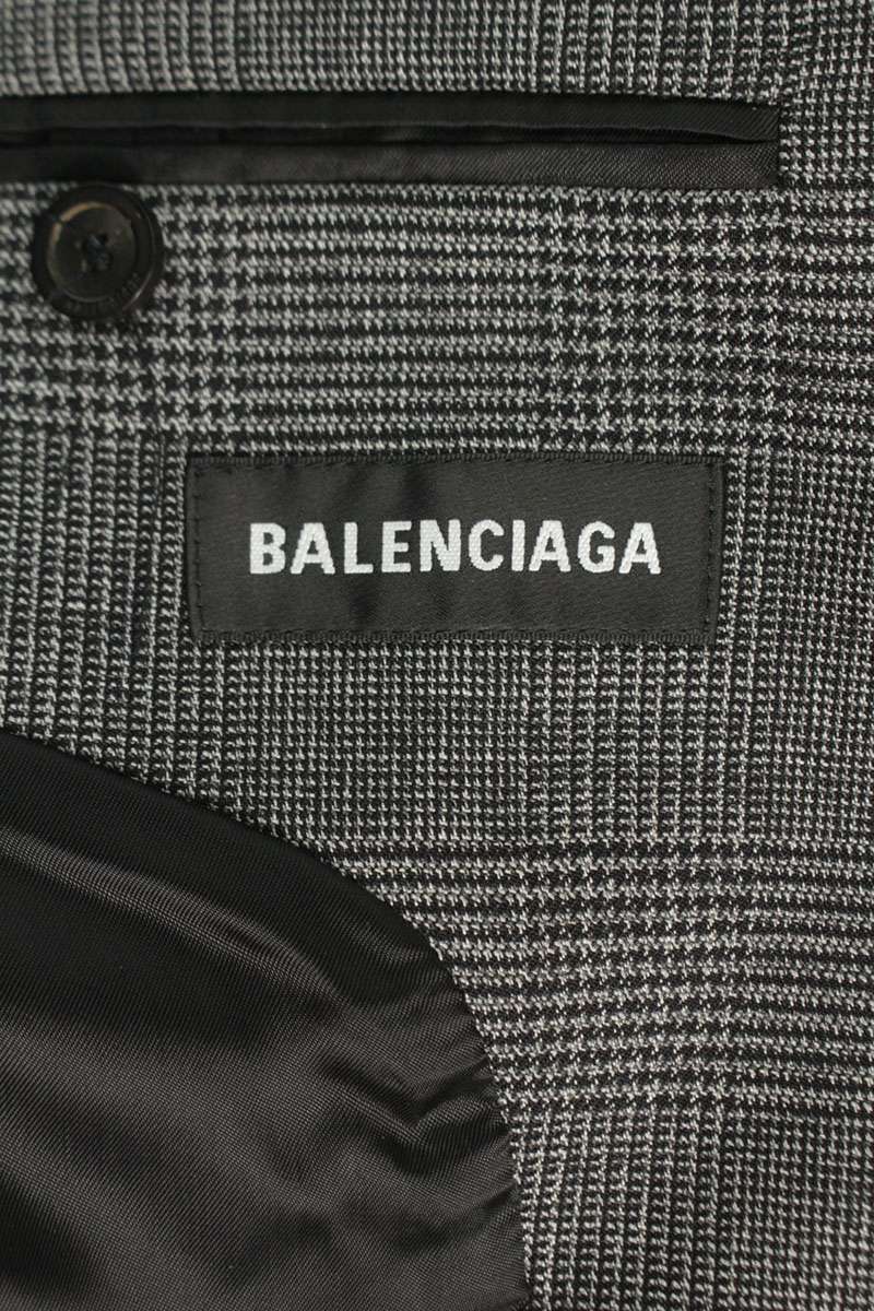 BALENCIAGA Notched Lapel Single Breasted Wool Jacket Size M