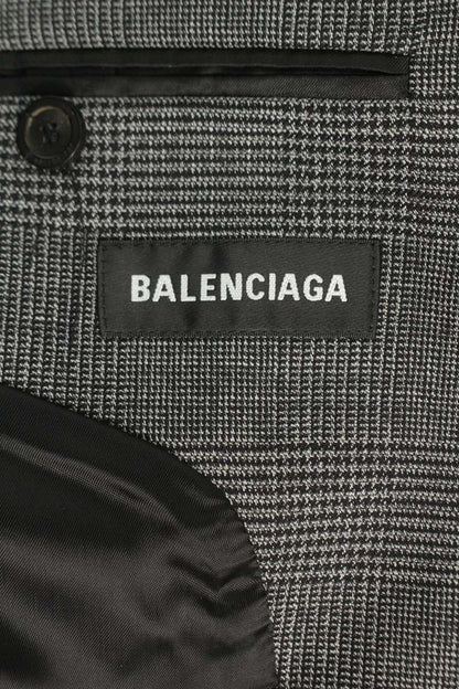 BALENCIAGA Notched Lapel Single Breasted Wool Jacket Size M