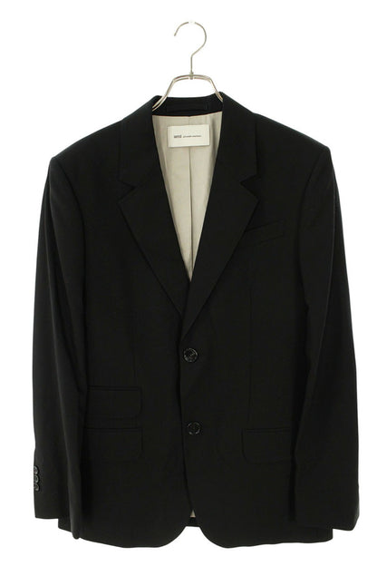 AMI 26SS Notched Lapel 1-Button Wool Jacket Black Size S