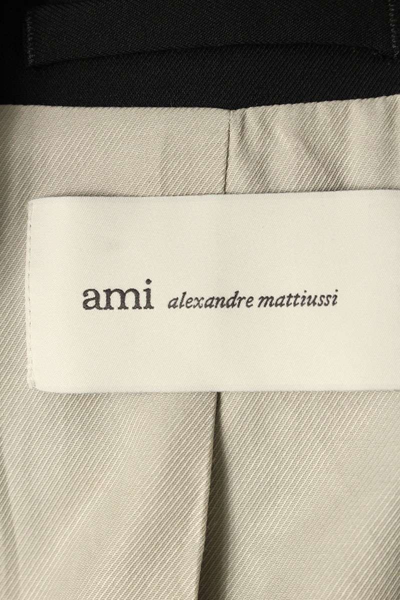 AMI 26SS Notched Lapel 1-Button Wool Jacket Black Size S