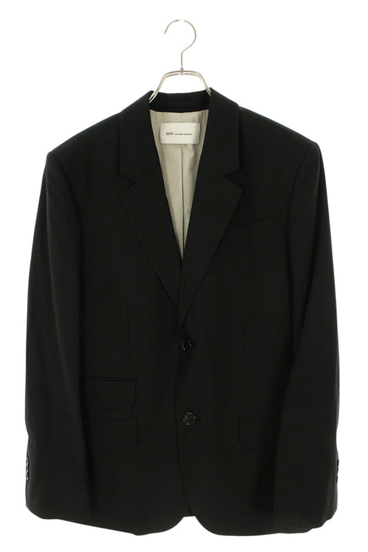AMI 26SS Notched Lapel 1-Button Wool Jacket Black Size S
