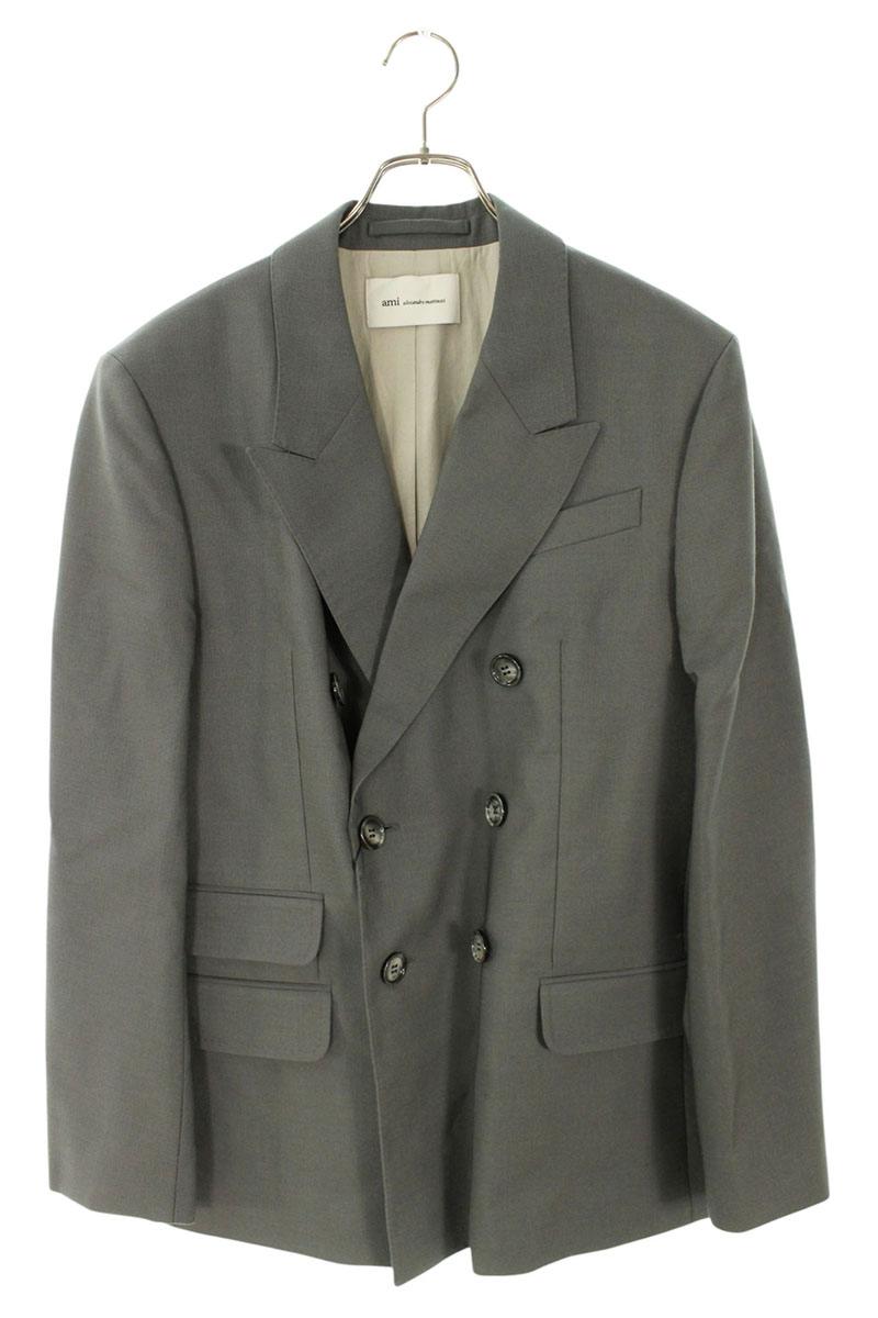AMI Alexandre Mattiussi 26SS Wool DB Jacket Gray Size S