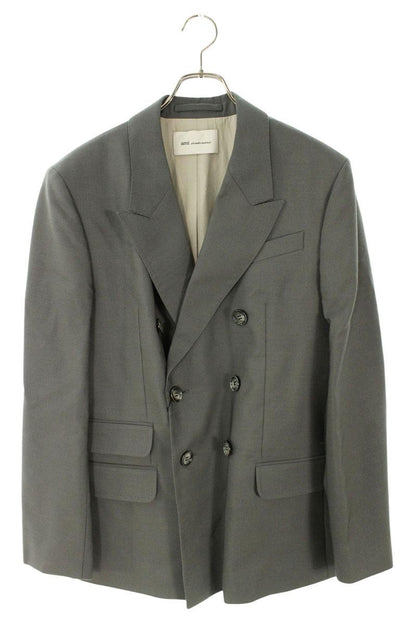 AMI Alexandre Mattiussi 26SS Wool DB Jacket Gray Size S