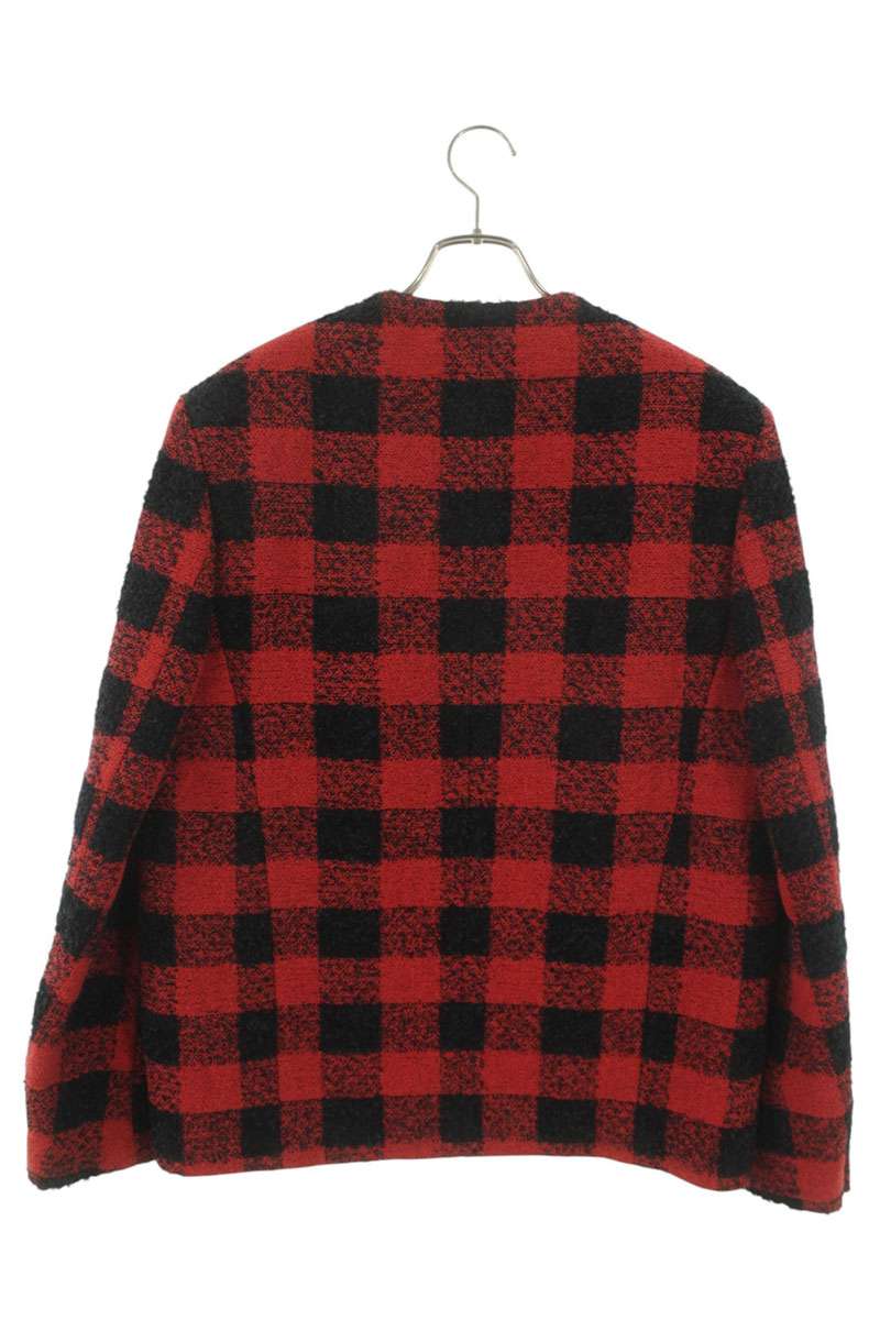 LOUISVUITTON 24AW Collarless Damier Tweed Jacket Wool Size S