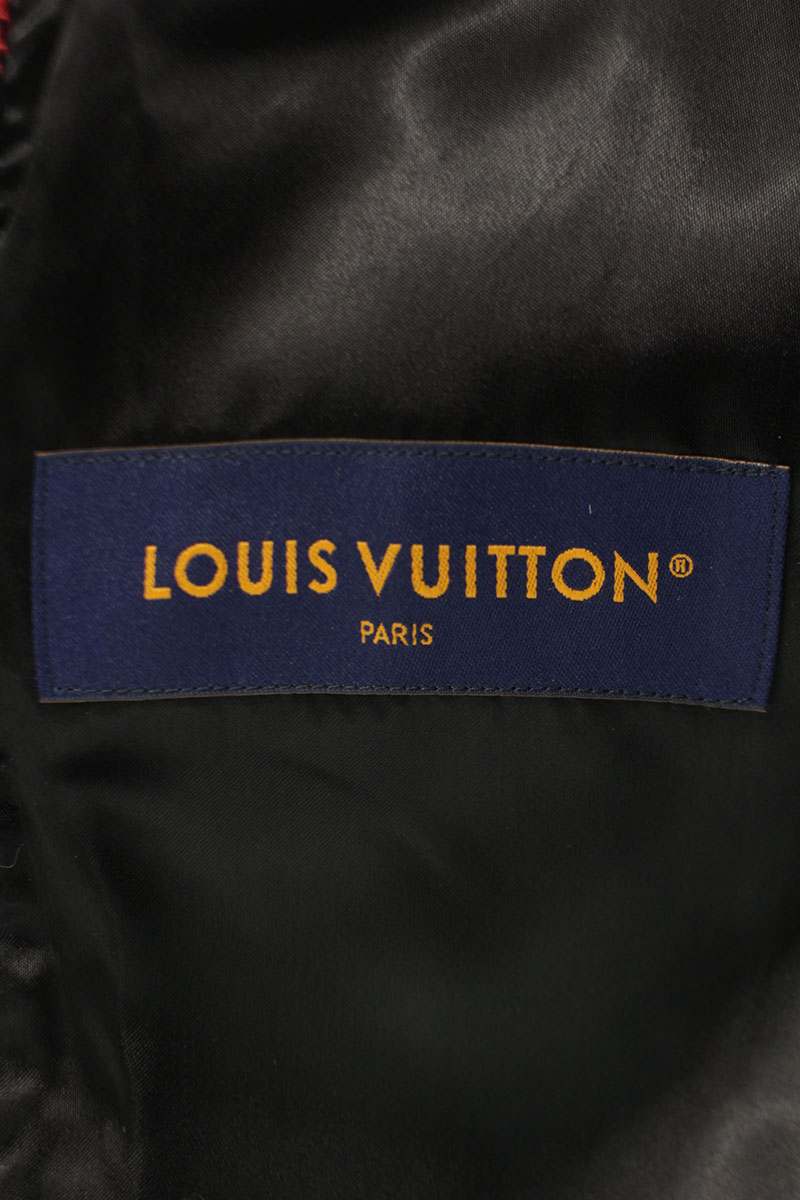 LOUISVUITTON 24AW Collarless Damier Tweed Jacket Wool Size S