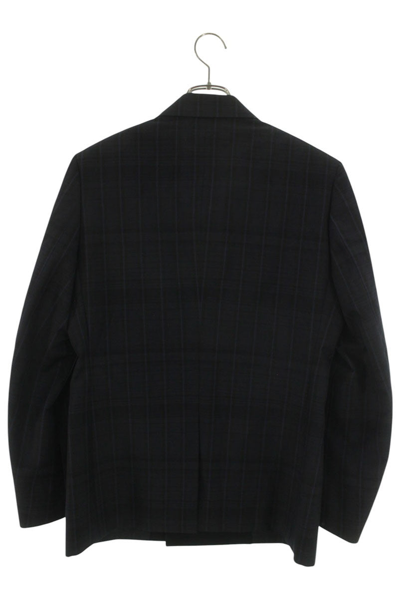 DIOR Wool Mohair Smoking Check DB Jacket Black Navy Size M